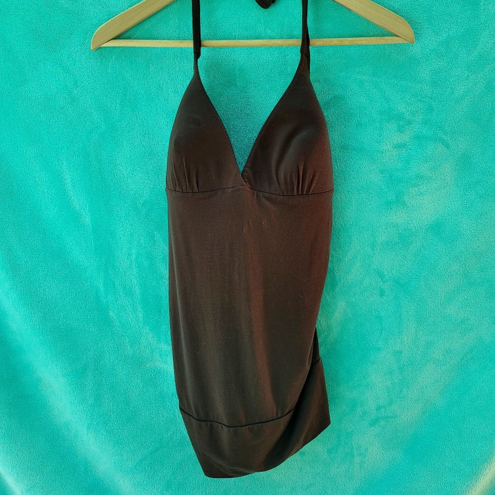 Body by Victoria glam halter top in brown with built-in bra size medium